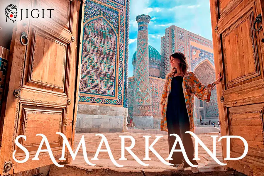 Woman at Samarkand Registan jigit-uz